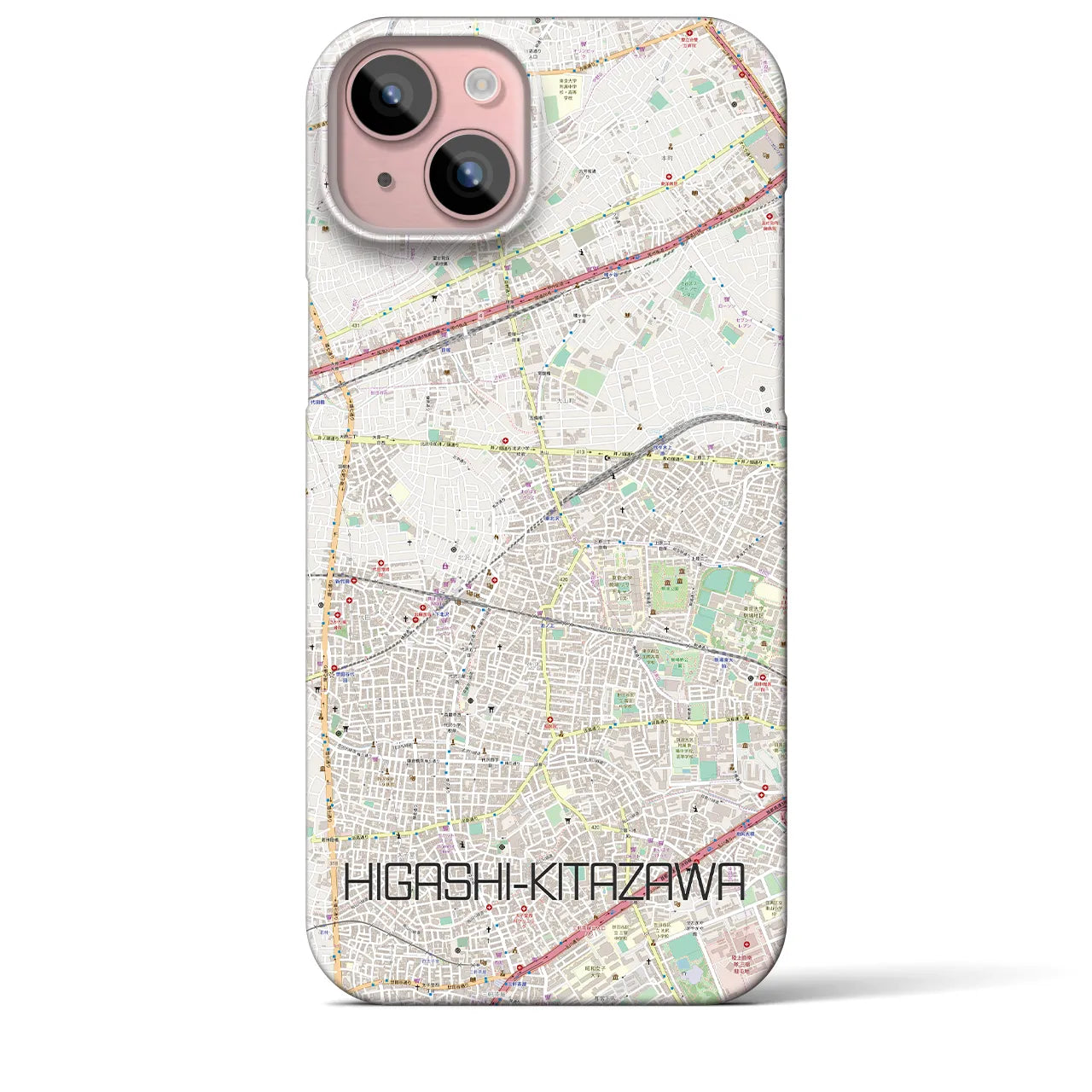 【東北沢(東京都)】地図柄iPhoneケース(バックカバータイプ)