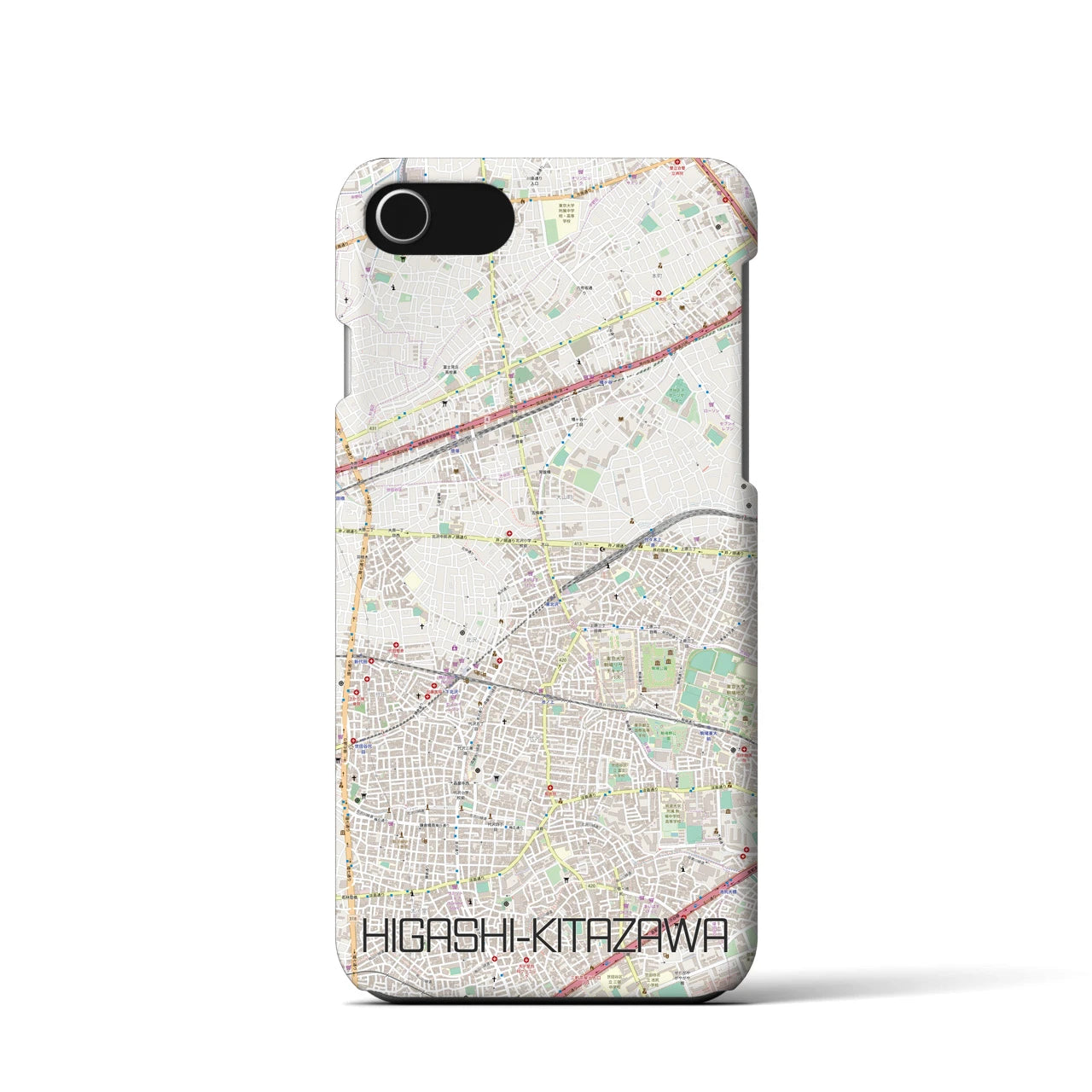 【東北沢(東京都)】地図柄iPhoneケース(バックカバータイプ)