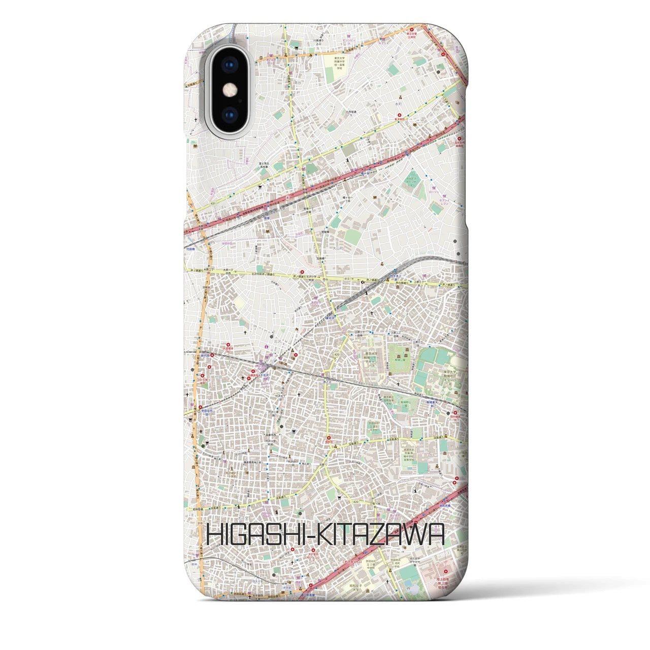 【東北沢(東京都)】地図柄iPhoneケース(バックカバータイプ)