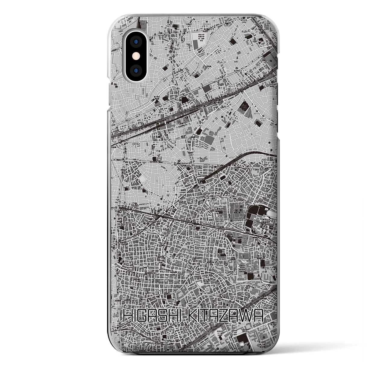 【東北沢(東京都)】地図柄iPhoneケース(クリアタイプ)モノトーン・iPhone XS Max 用
