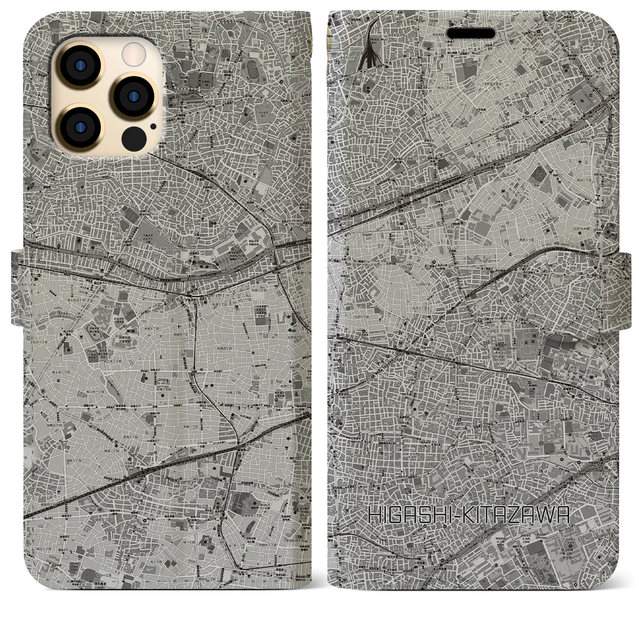 【東北沢(東京都)】地図柄iPhoneケース(手帳タイプ)