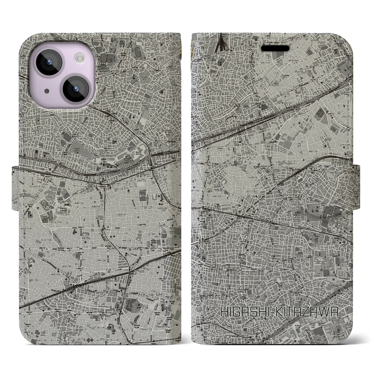 【東北沢(東京都)】地図柄iPhoneケース(手帳タイプ)