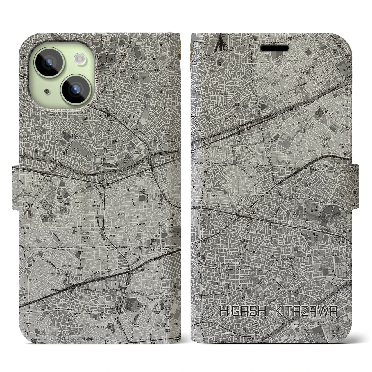 【東北沢(東京都)】地図柄iPhoneケース(手帳タイプ)