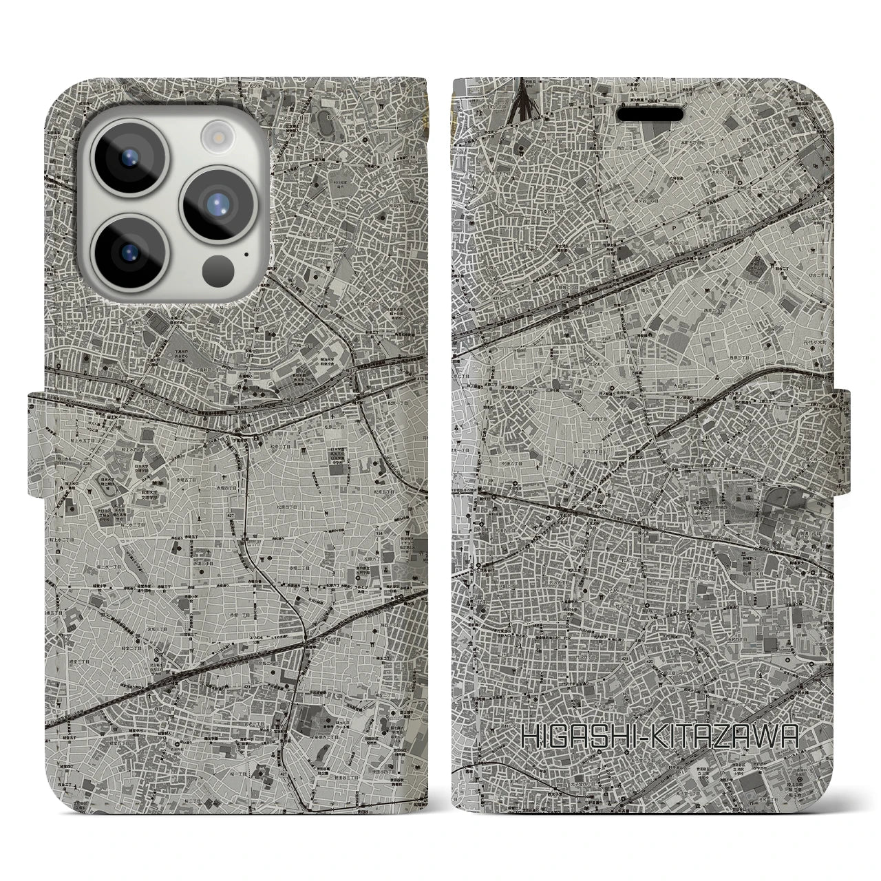 【東北沢(東京都)】地図柄iPhoneケース(手帳タイプ)