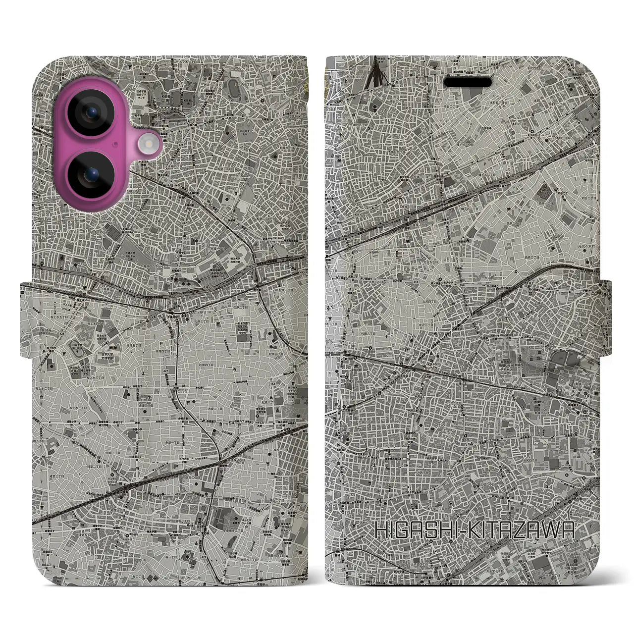 【東北沢(東京都)】地図柄iPhoneケース(手帳タイプ)