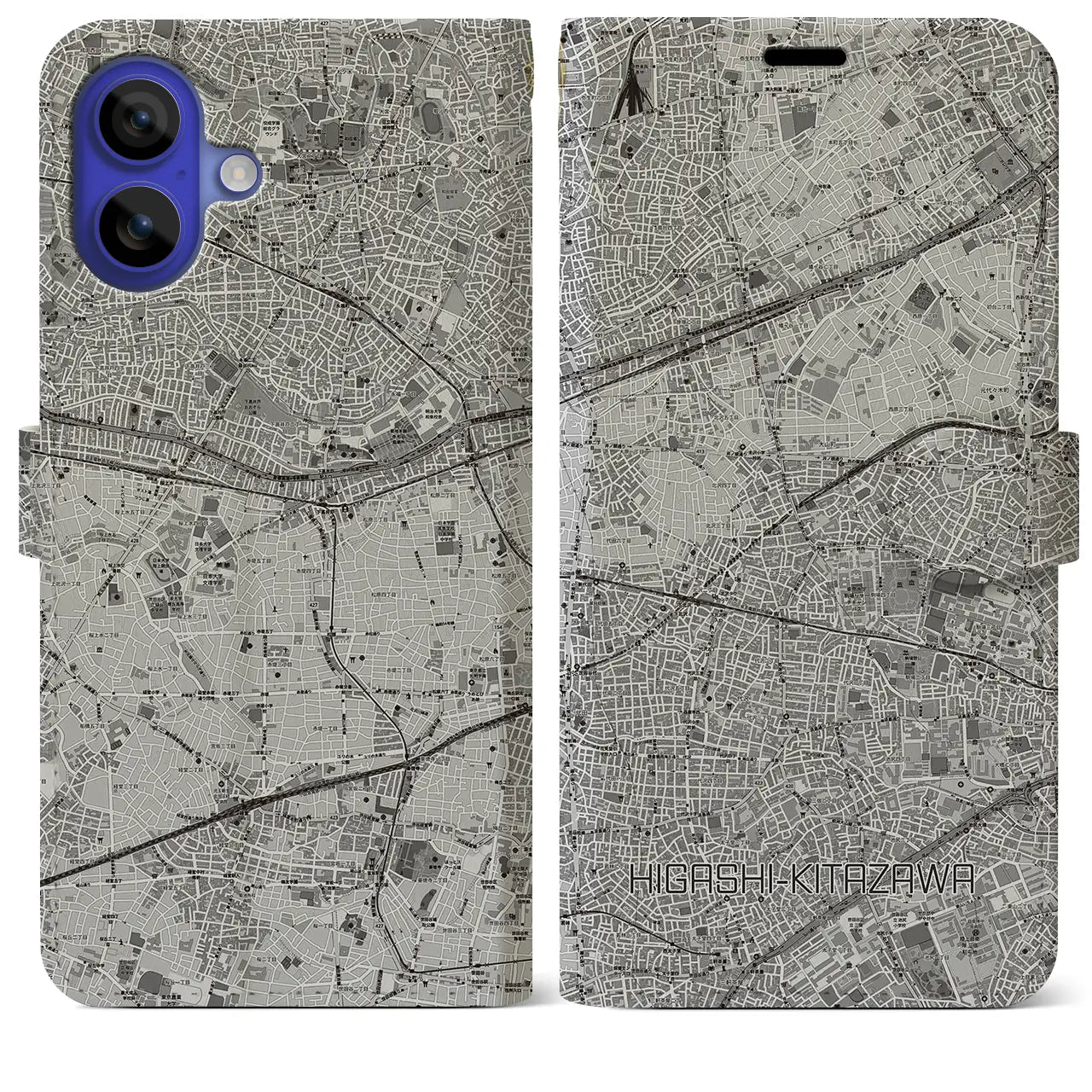 【東北沢(東京都)】地図柄iPhoneケース(手帳タイプ)