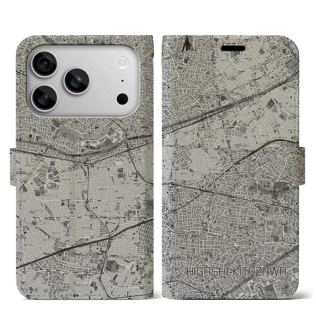 【東北沢(東京都)】地図柄iPhoneケース(手帳タイプ)