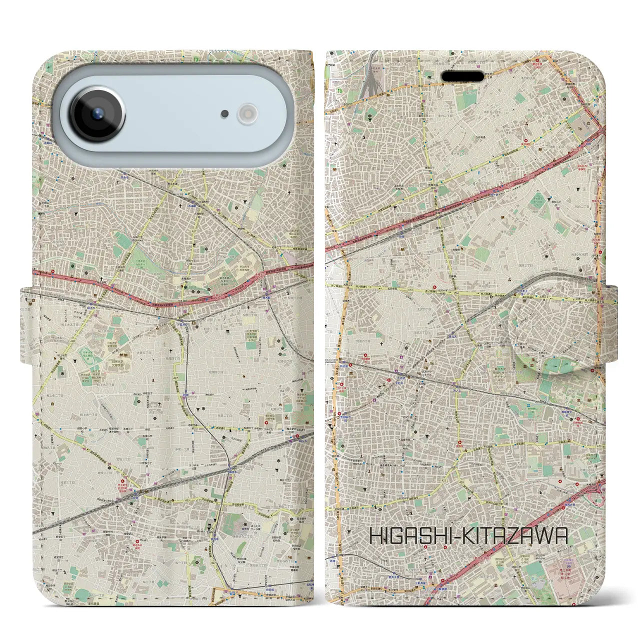 【東北沢(東京都)】地図柄iPhoneケース(手帳タイプ)