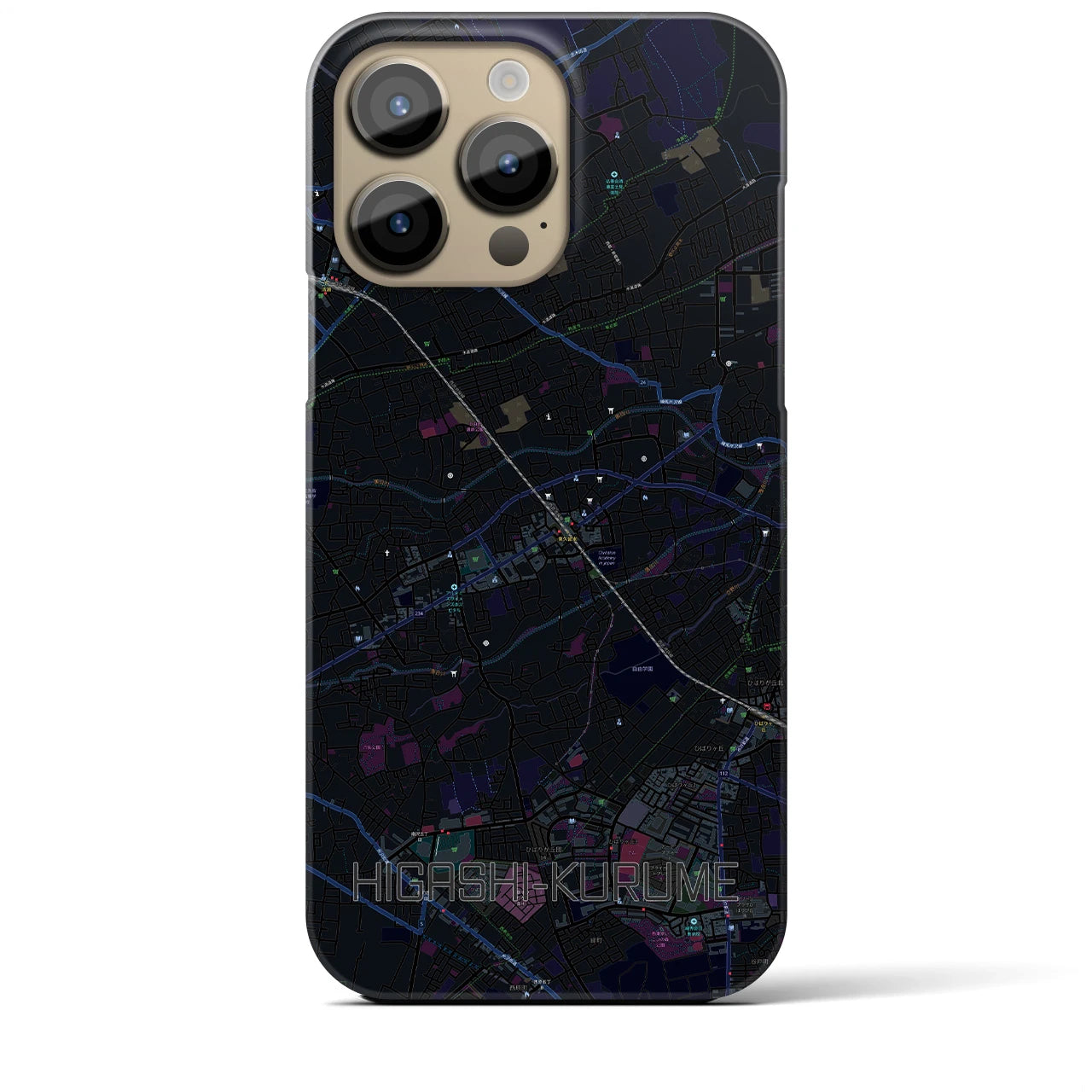 【東久留米(東京都)】地図柄iPhoneケース(バックカバータイプ)