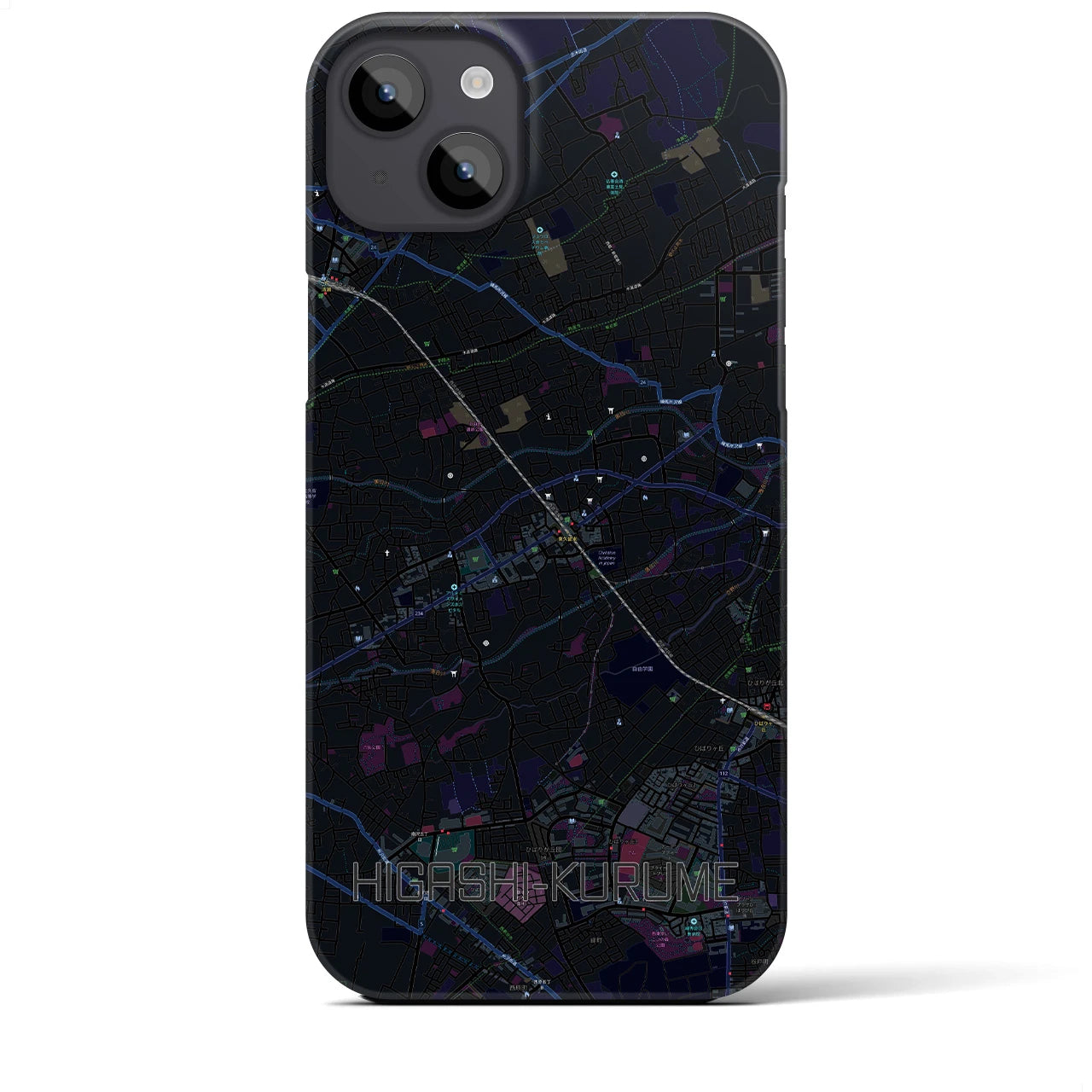 【東久留米(東京都)】地図柄iPhoneケース(バックカバータイプ)