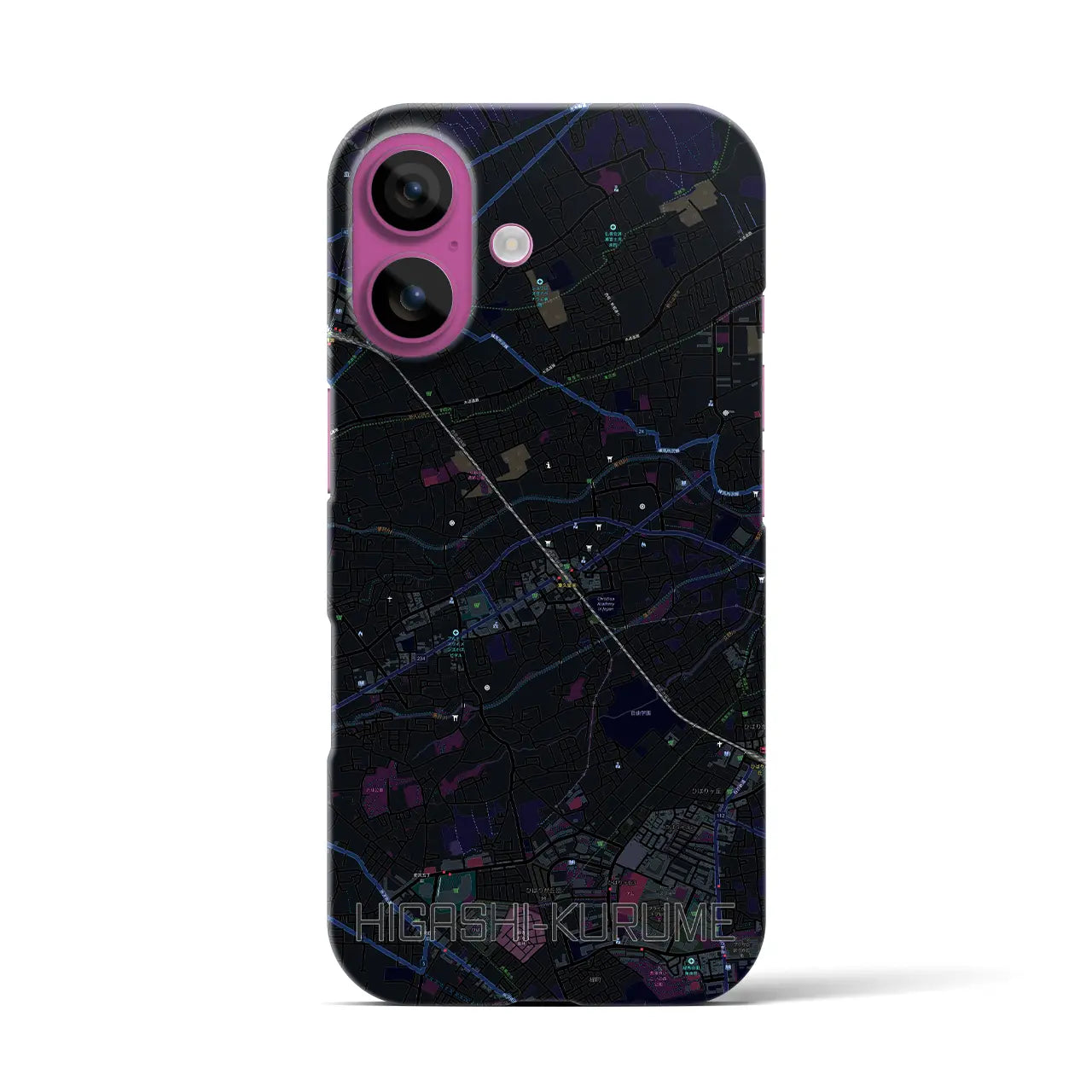 【東久留米(東京都)】地図柄iPhoneケース(バックカバータイプ)