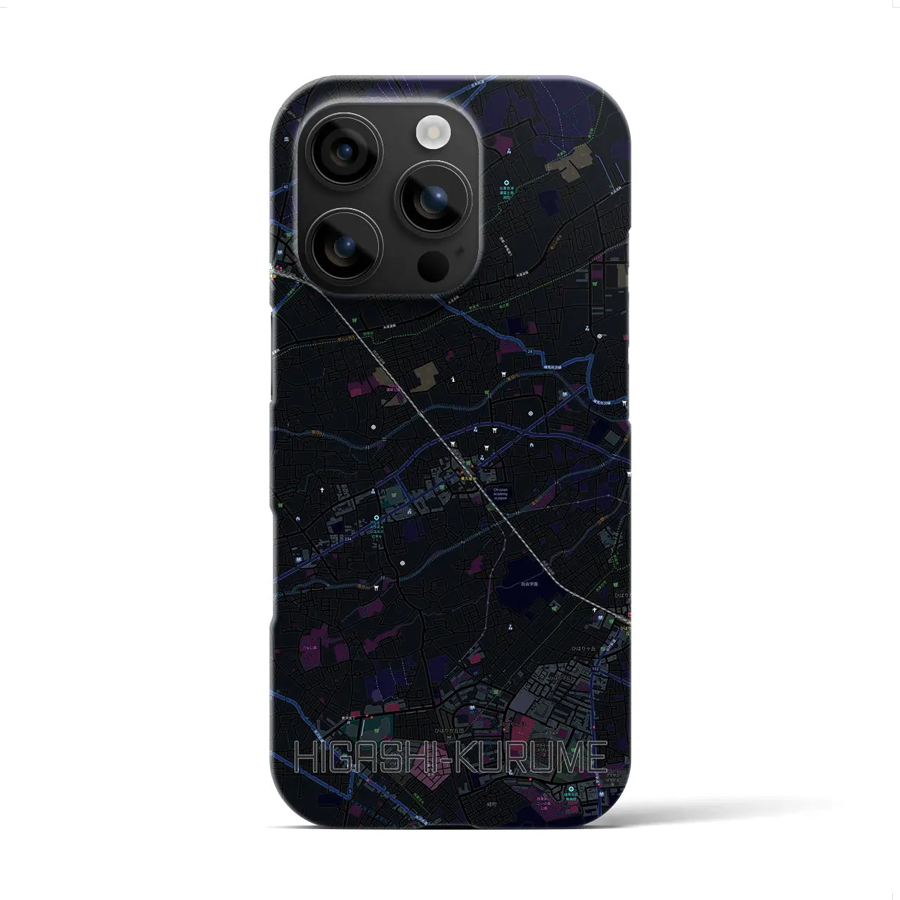 【東久留米(東京都)】地図柄iPhoneケース(バックカバータイプ)