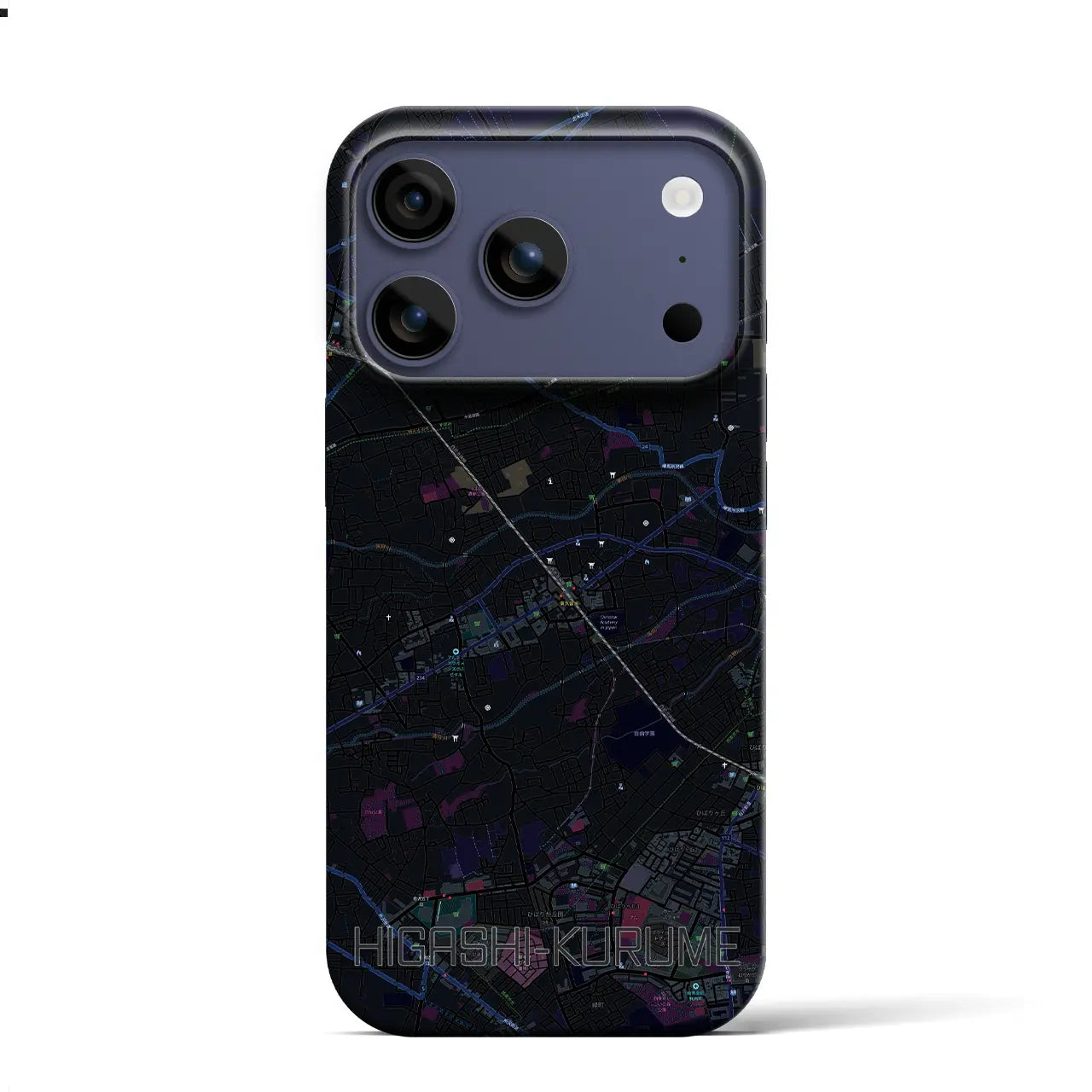 【東久留米(東京都)】地図柄iPhoneケース(バックカバータイプ)