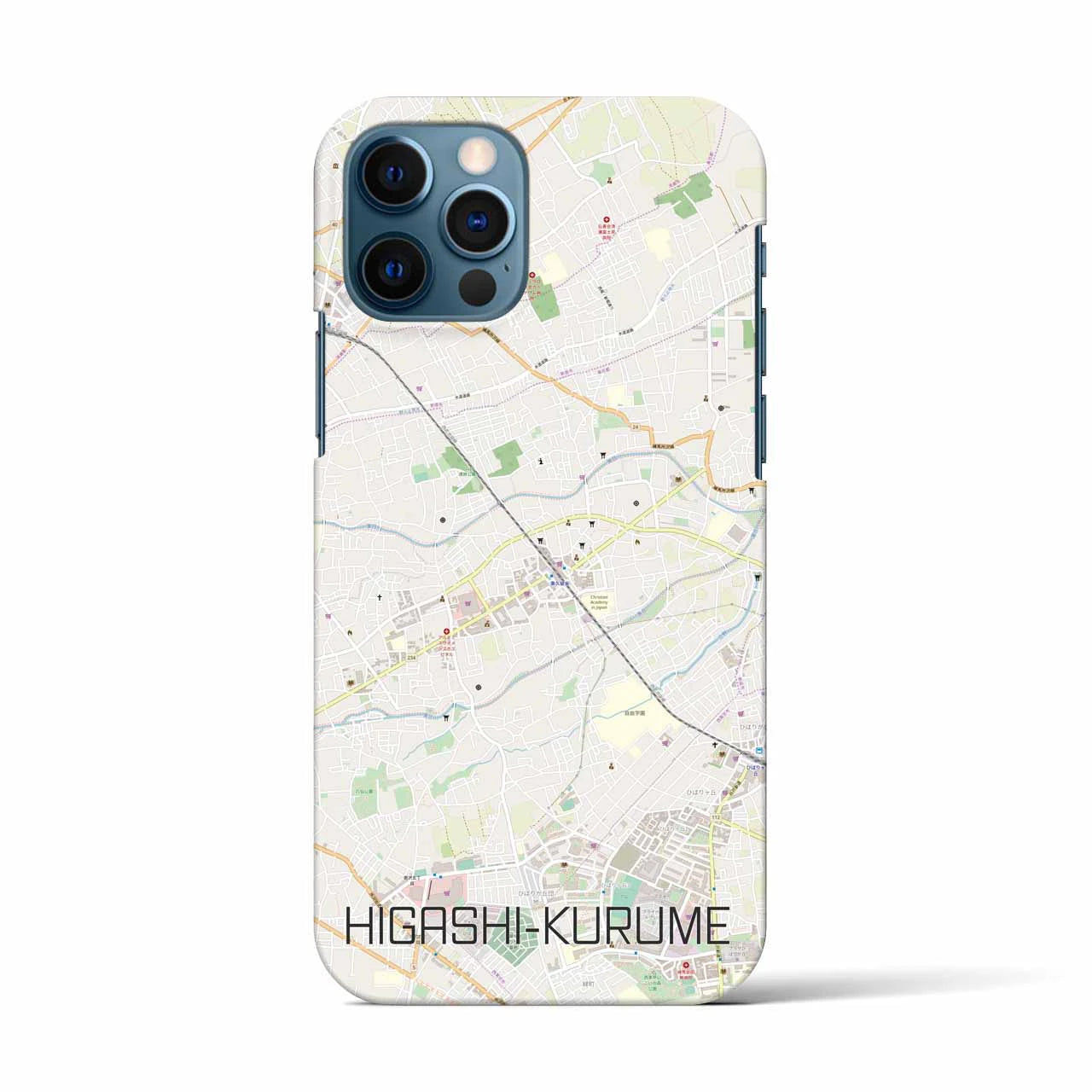 【東久留米(東京都)】地図柄iPhoneケース(バックカバータイプ)