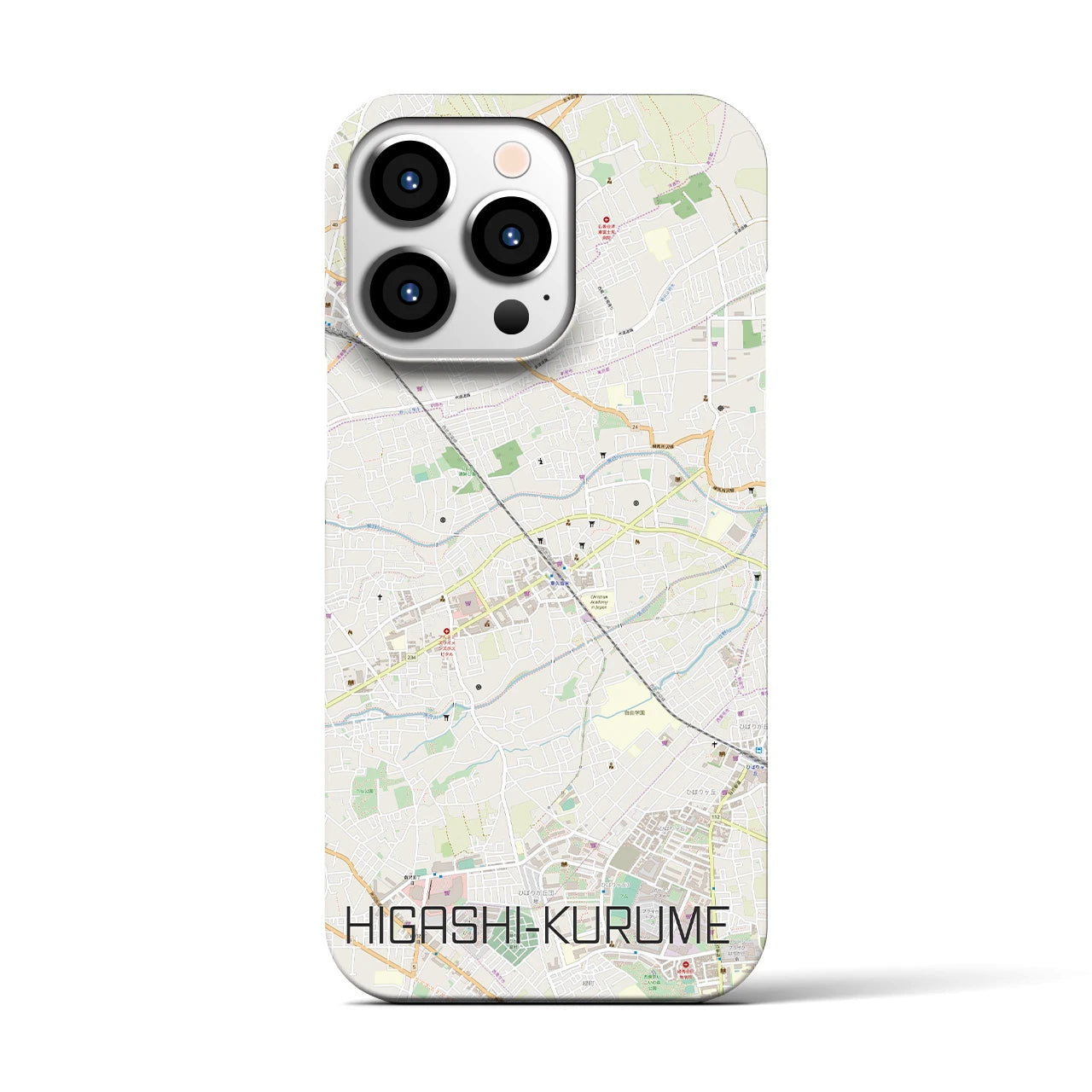 【東久留米(東京都)】地図柄iPhoneケース(バックカバータイプ)