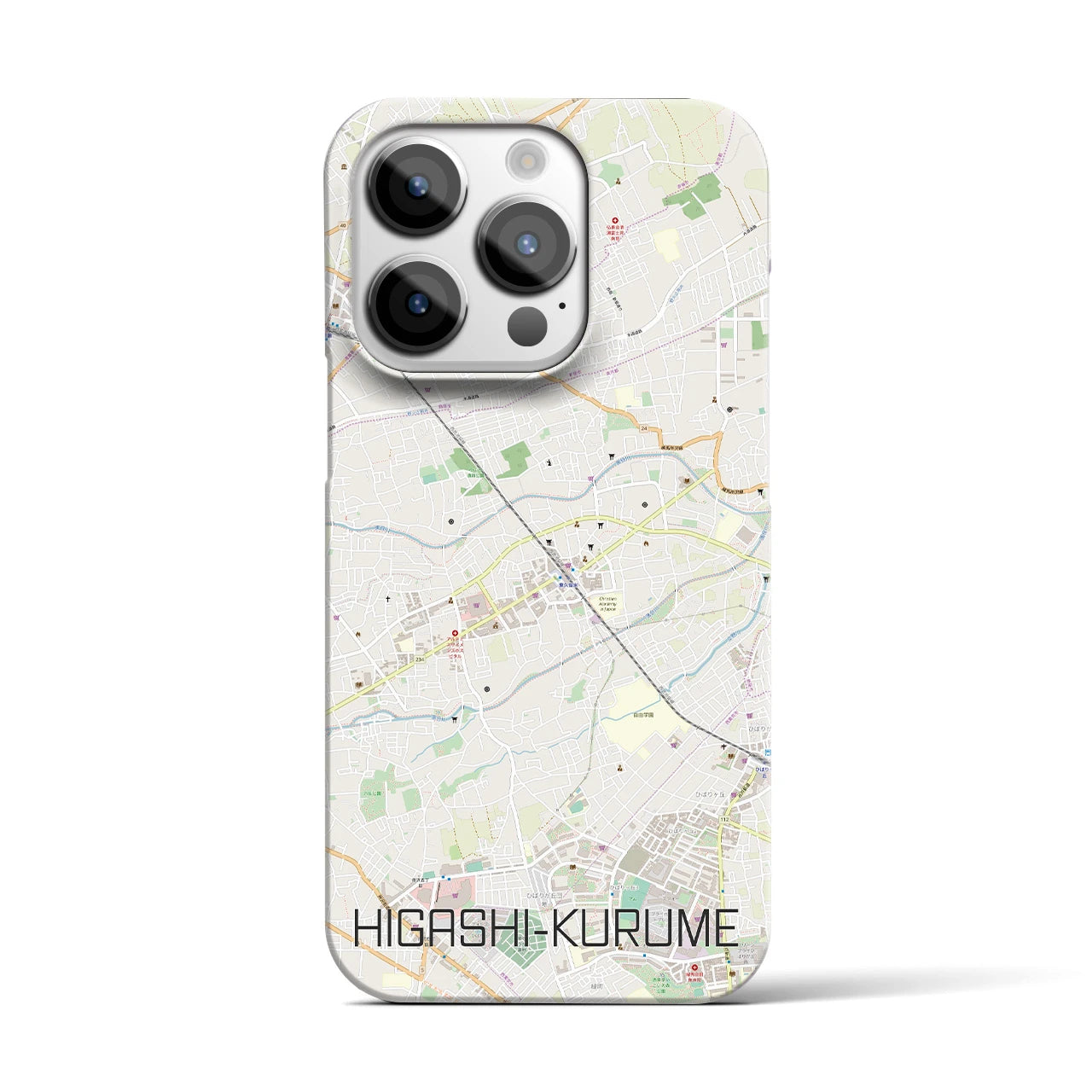 【東久留米(東京都)】地図柄iPhoneケース(バックカバータイプ)