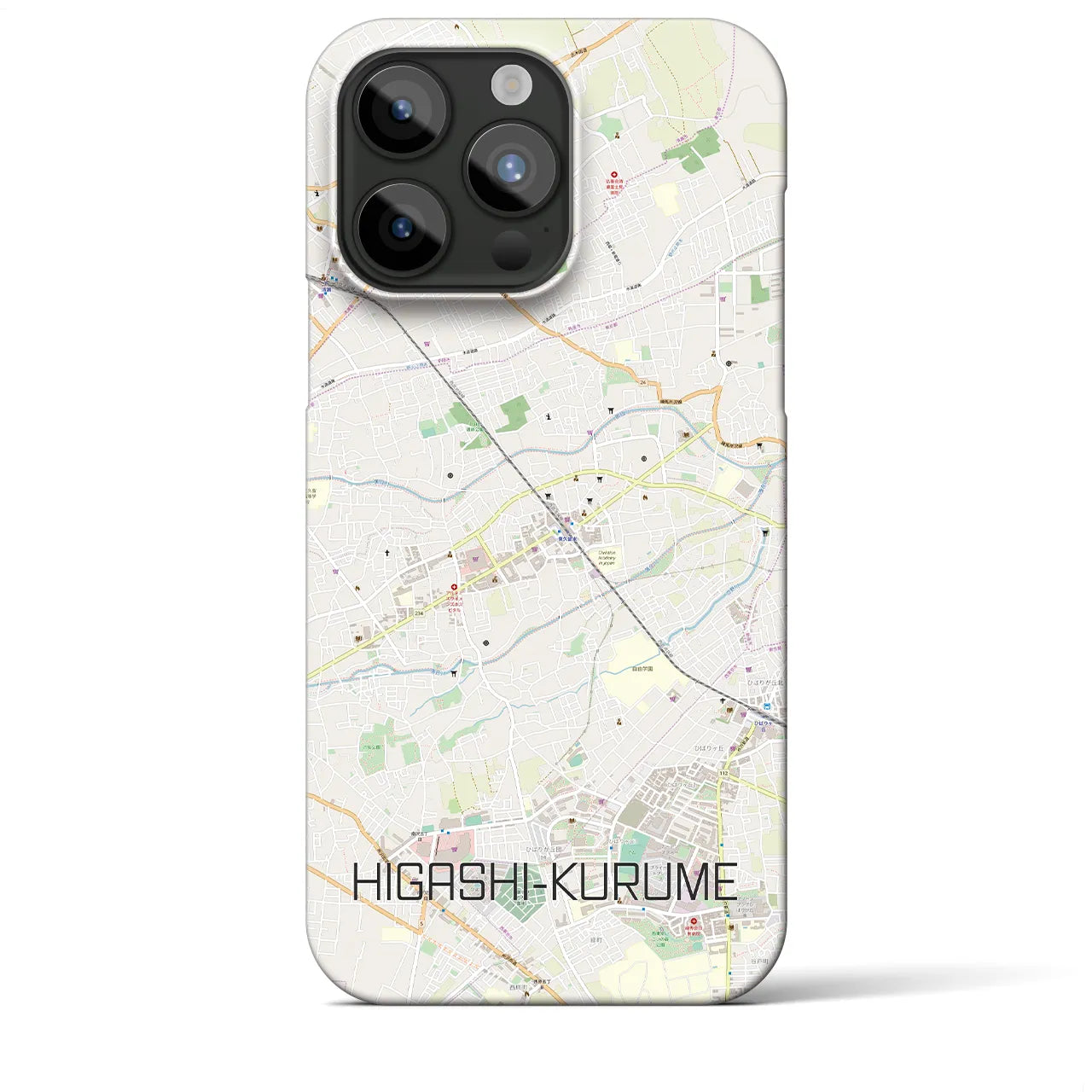 【東久留米(東京都)】地図柄iPhoneケース(バックカバータイプ)