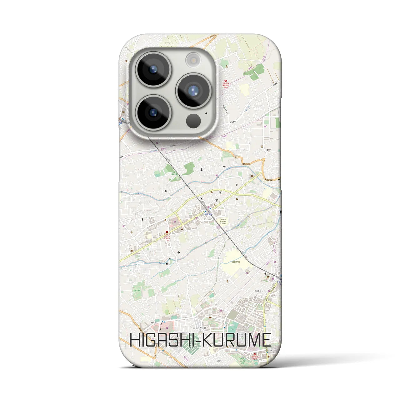 【東久留米(東京都)】地図柄iPhoneケース(バックカバータイプ)