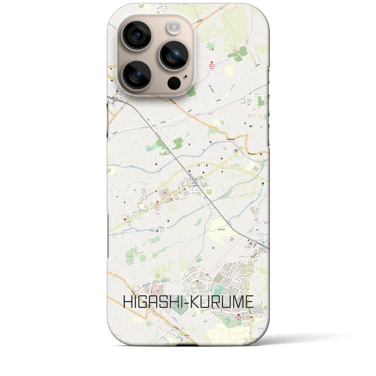 【東久留米(東京都)】地図柄iPhoneケース(バックカバータイプ)