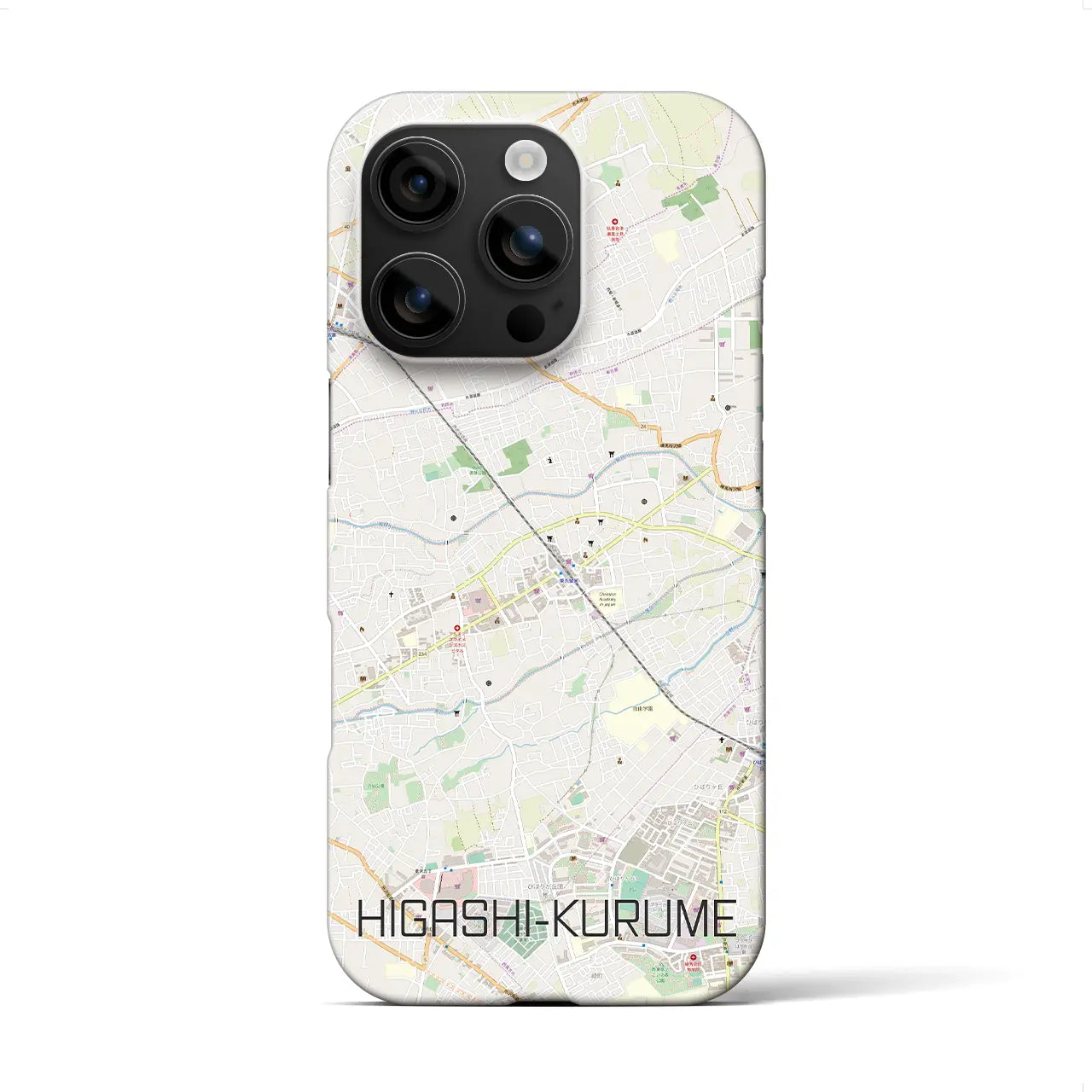 【東久留米(東京都)】地図柄iPhoneケース(バックカバータイプ)