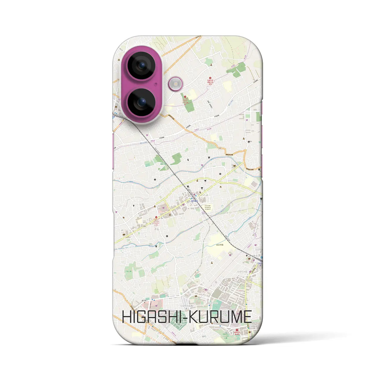【東久留米(東京都)】地図柄iPhoneケース(バックカバータイプ)