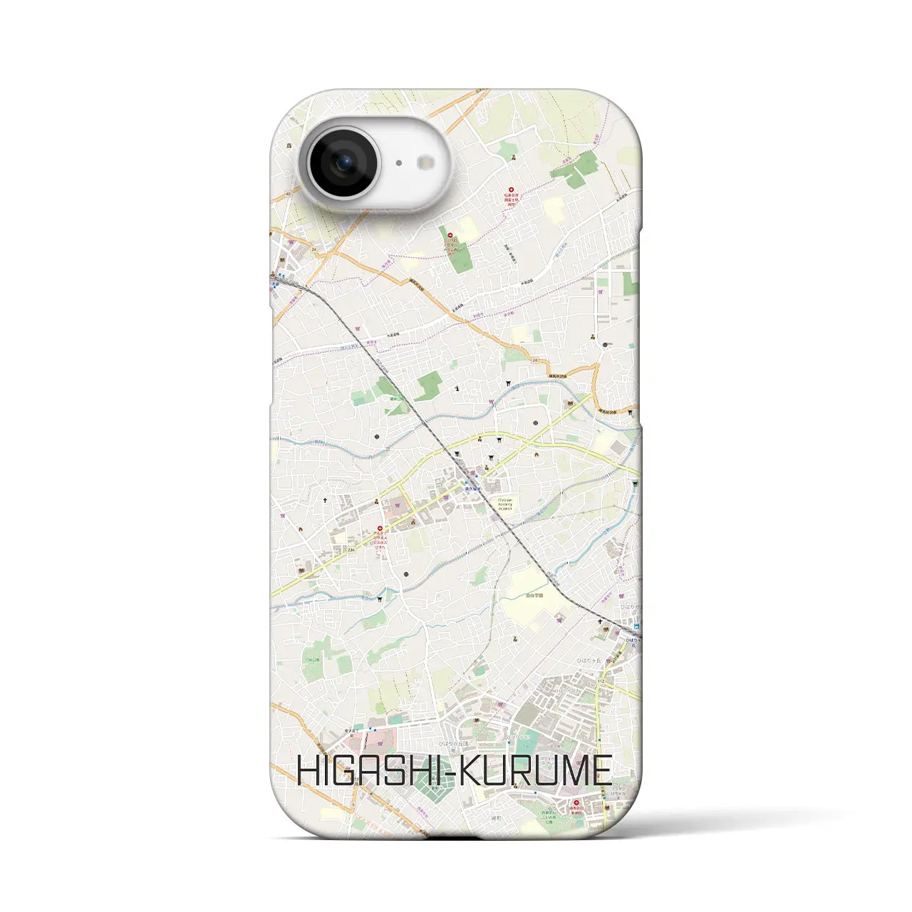 【東久留米(東京都)】地図柄iPhoneケース(バックカバータイプ)