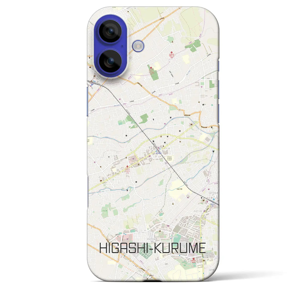 【東久留米(東京都)】地図柄iPhoneケース(バックカバータイプ)ナチュラル・iPhone 16 Pro Max 用