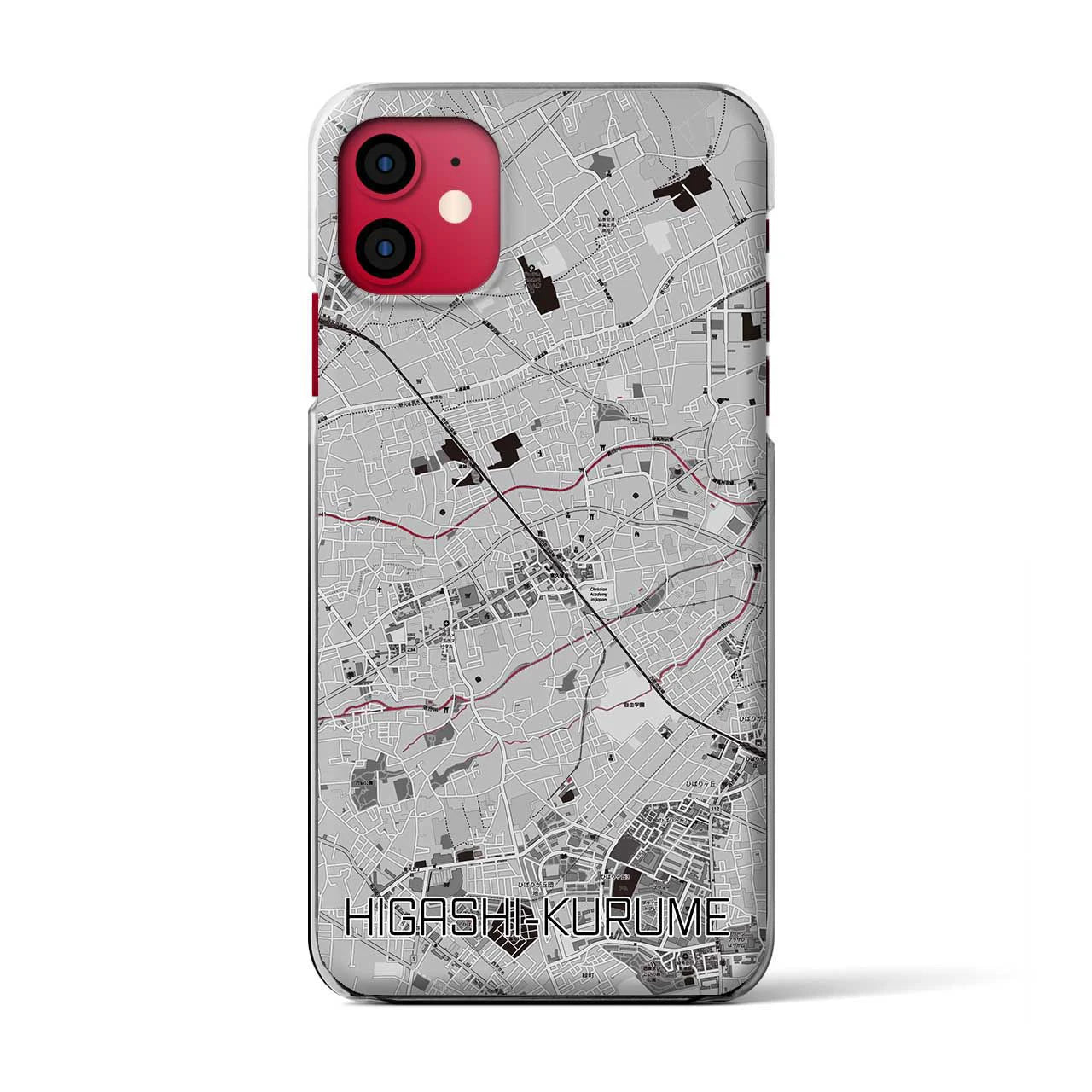 【東久留米(東京都)】地図柄iPhoneケース(クリアタイプ)