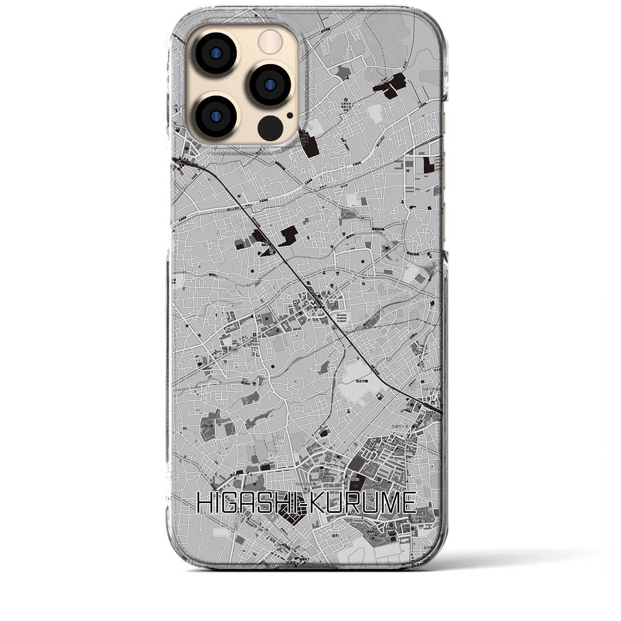 【東久留米(東京都)】地図柄iPhoneケース(クリアタイプ)