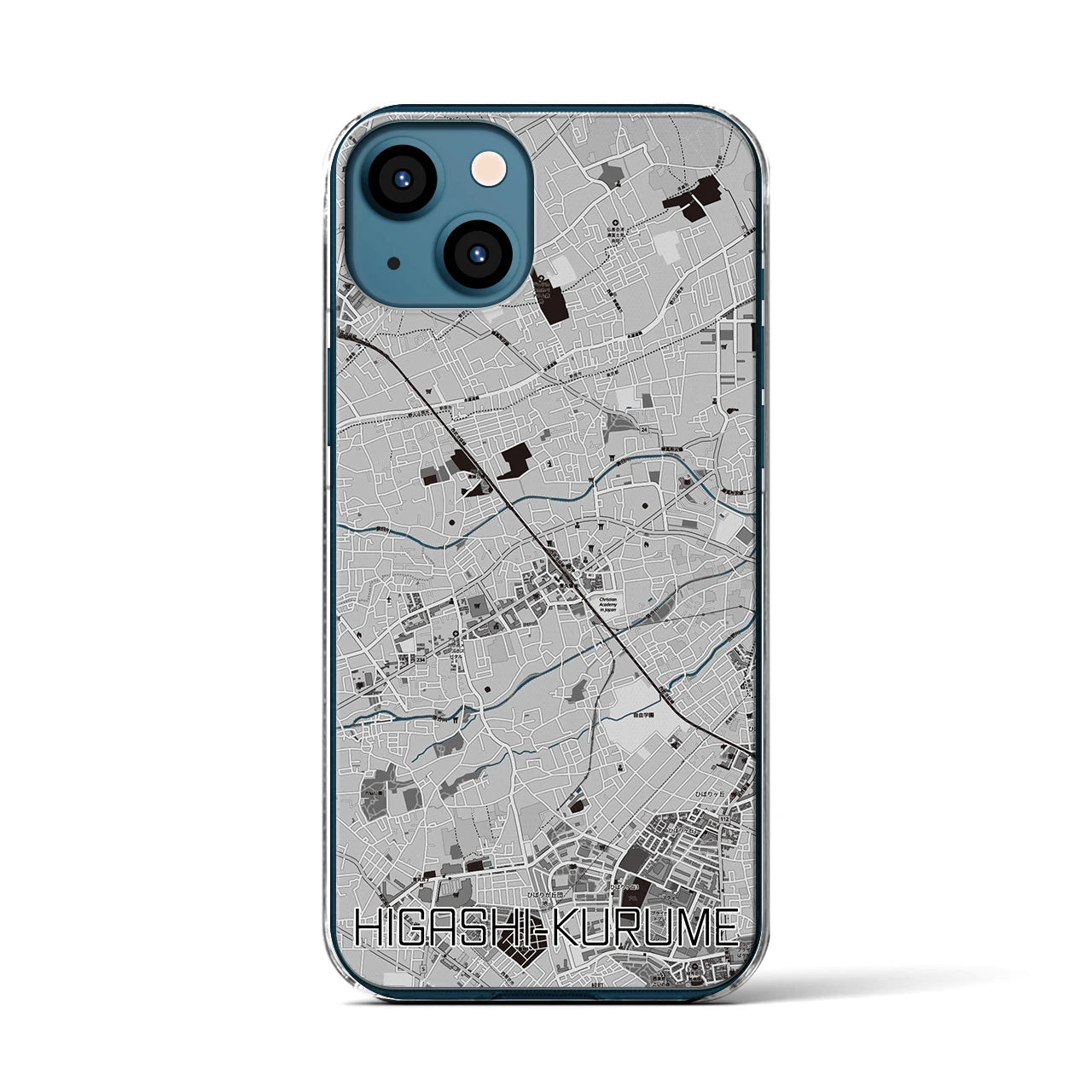 【東久留米(東京都)】地図柄iPhoneケース(クリアタイプ)