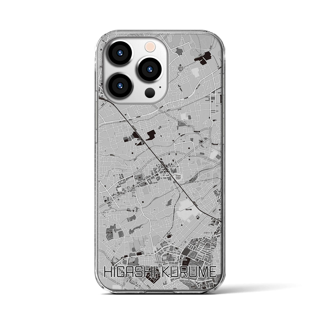 【東久留米(東京都)】地図柄iPhoneケース(クリアタイプ)