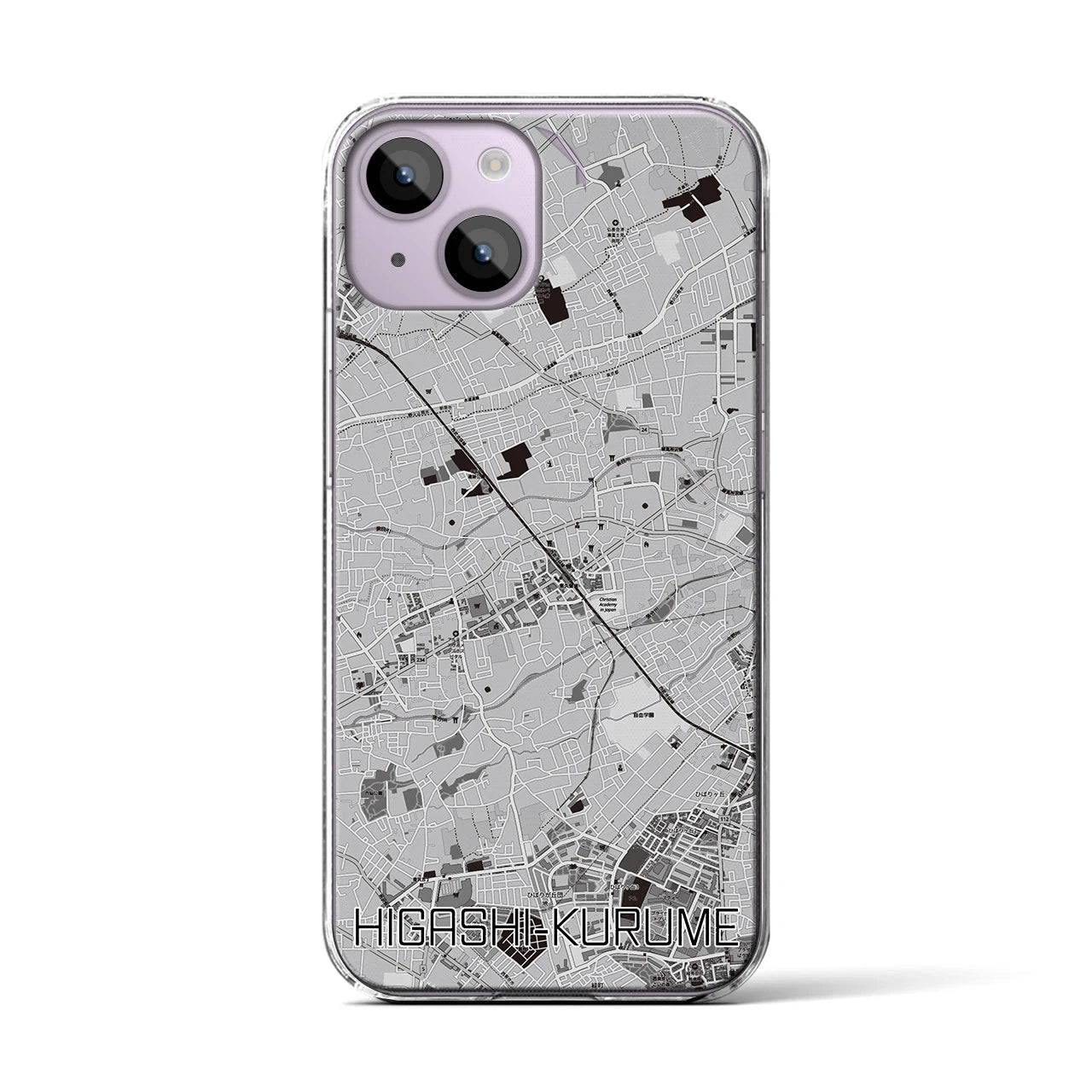 【東久留米(東京都)】地図柄iPhoneケース(クリアタイプ)