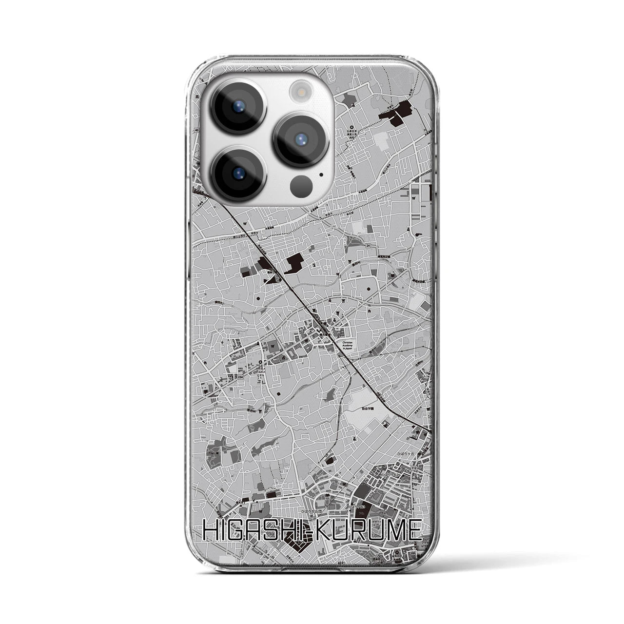 【東久留米(東京都)】地図柄iPhoneケース(クリアタイプ)