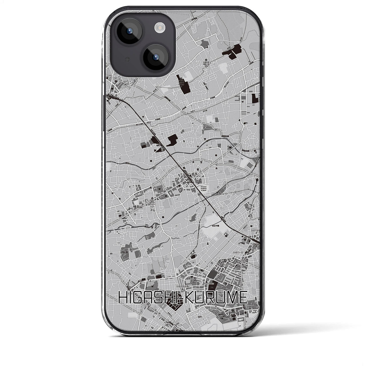 【東久留米(東京都)】地図柄iPhoneケース(クリアタイプ)