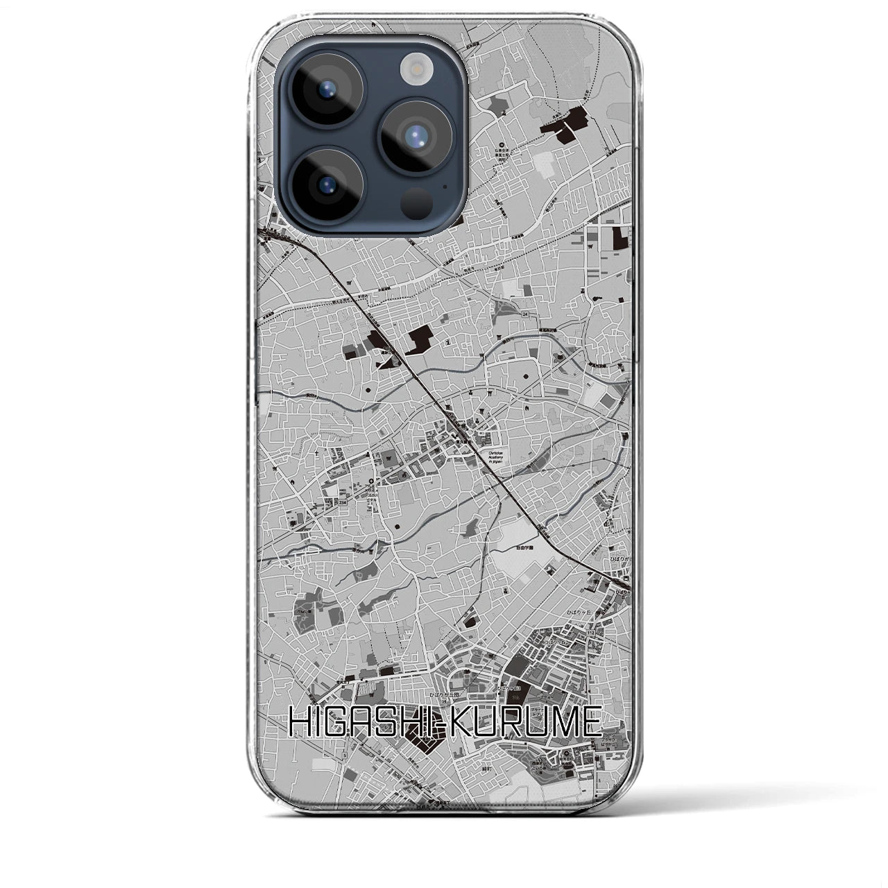 【東久留米(東京都)】地図柄iPhoneケース(クリアタイプ)