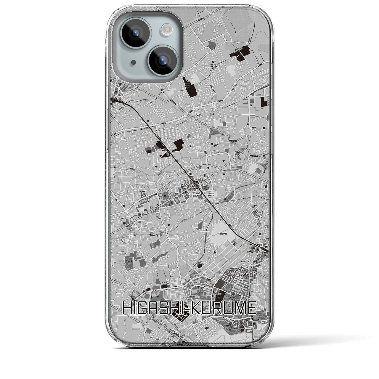 【東久留米(東京都)】地図柄iPhoneケース(クリアタイプ)