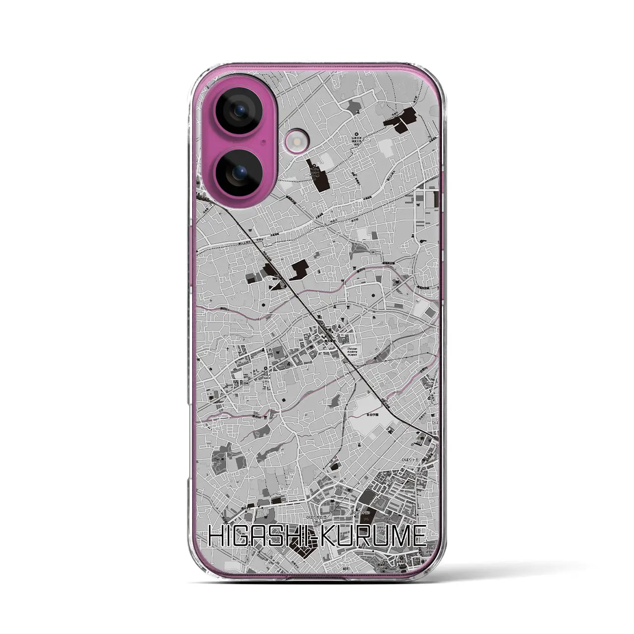 【東久留米(東京都)】地図柄iPhoneケース(クリアタイプ)
