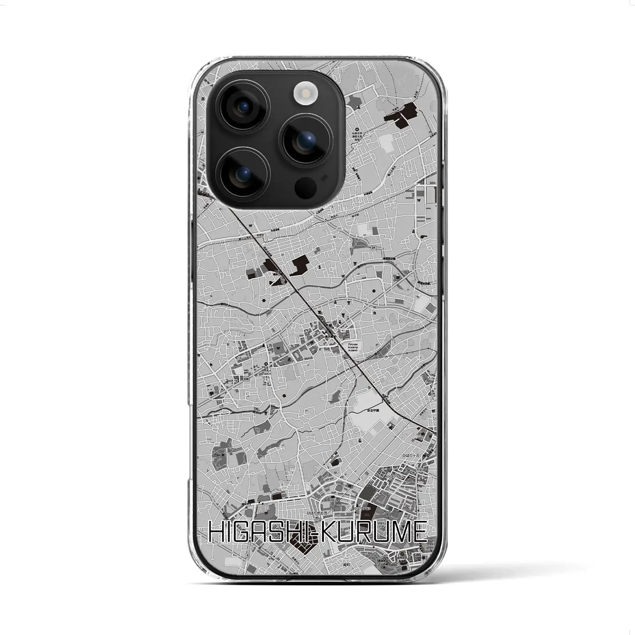 【東久留米(東京都)】地図柄iPhoneケース(クリアタイプ)