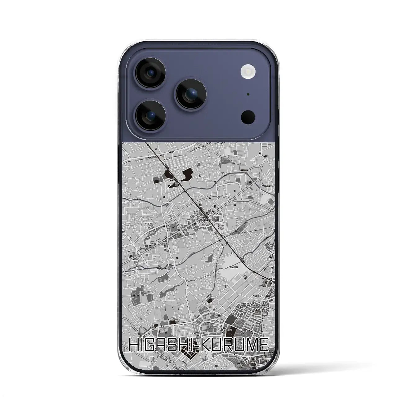 【東久留米(東京都)】地図柄iPhoneケース(クリアタイプ)