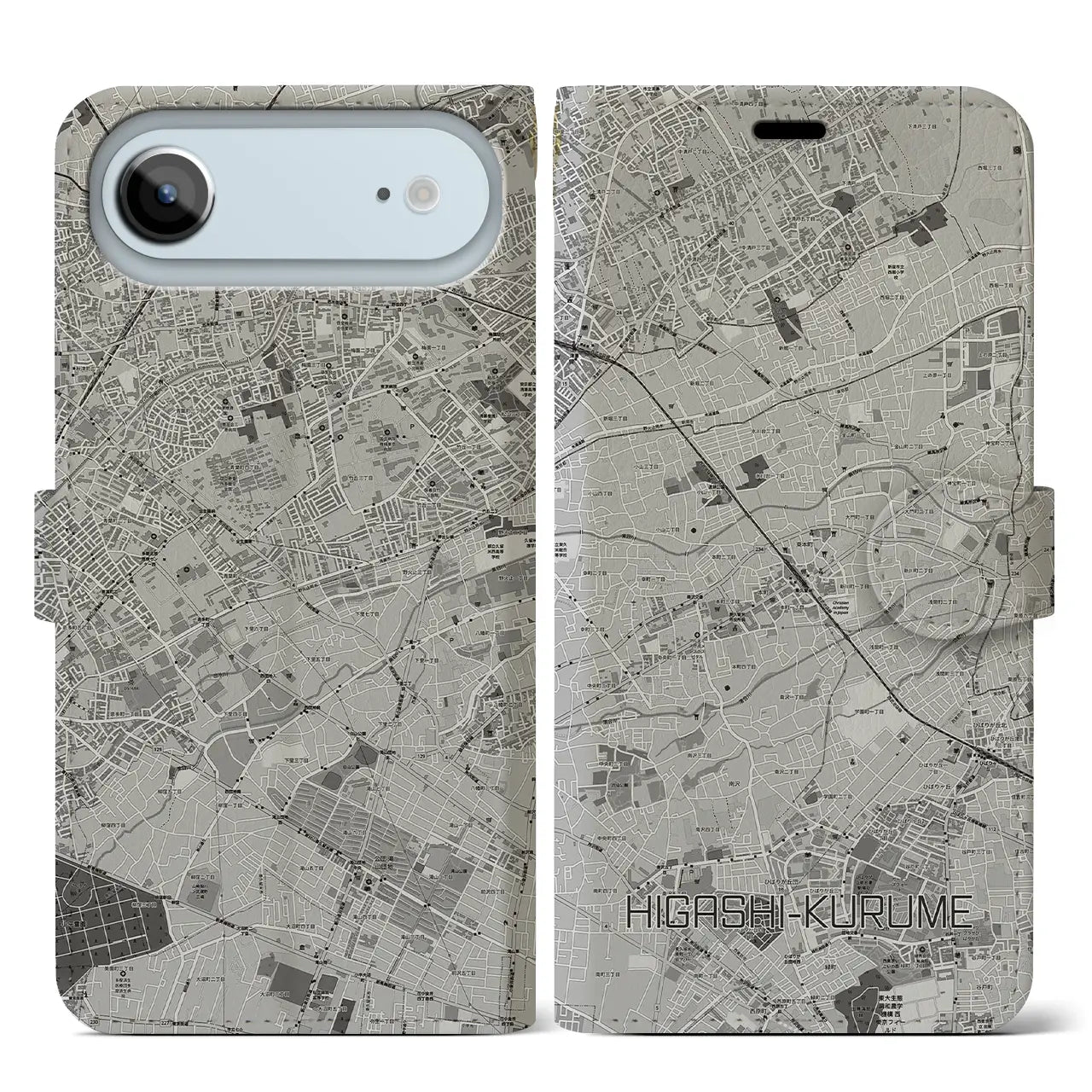 【東久留米(東京都)】地図柄iPhoneケース(手帳タイプ)