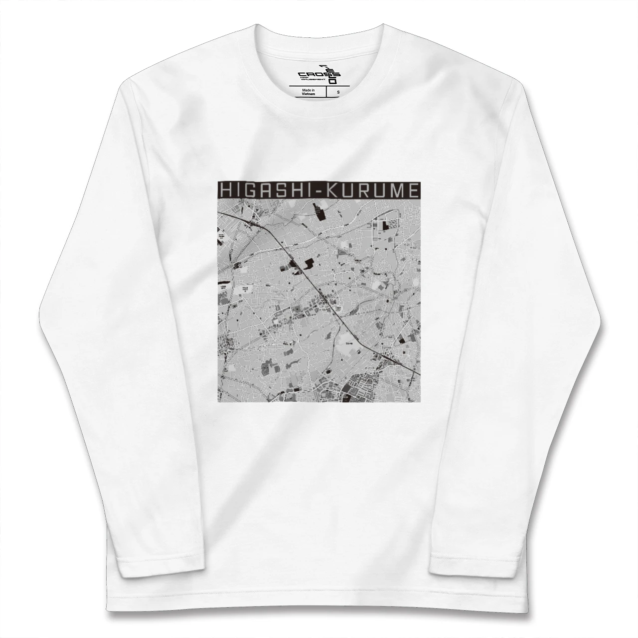 【東久留米(東京都)】地図柄ロングスリーブTシャツ