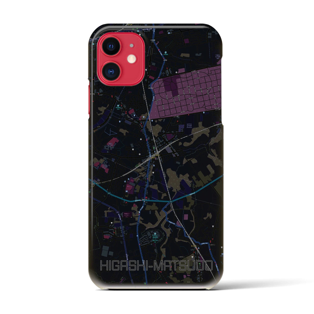 【東松戸(千葉県)】地図柄iPhoneケース(バックカバータイプ)