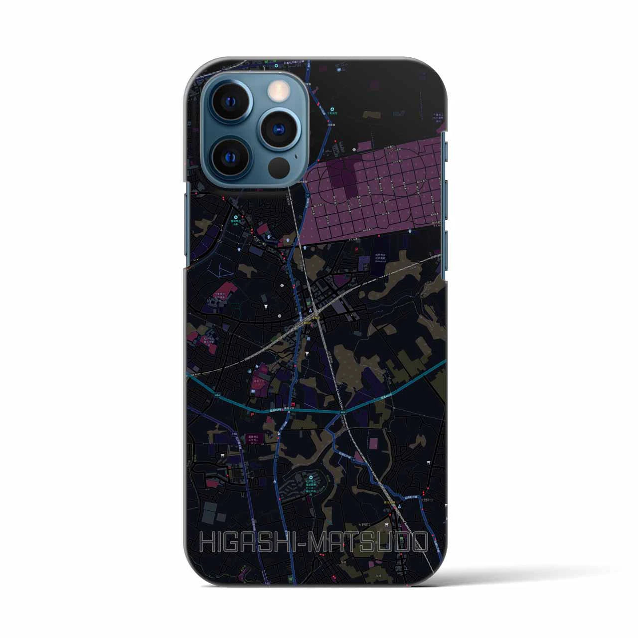 【東松戸(千葉県)】地図柄iPhoneケース(バックカバータイプ)