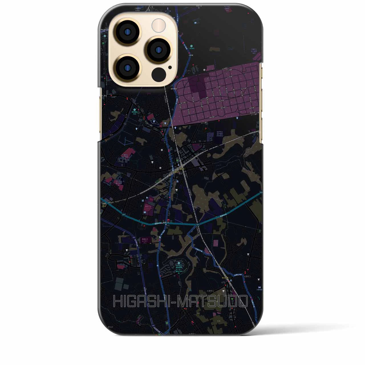 【東松戸(千葉県)】地図柄iPhoneケース(バックカバータイプ)