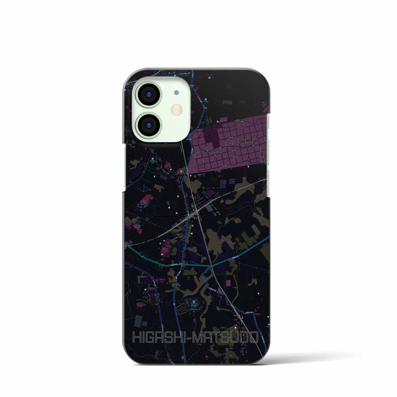 【東松戸(千葉県)】地図柄iPhoneケース(バックカバータイプ)