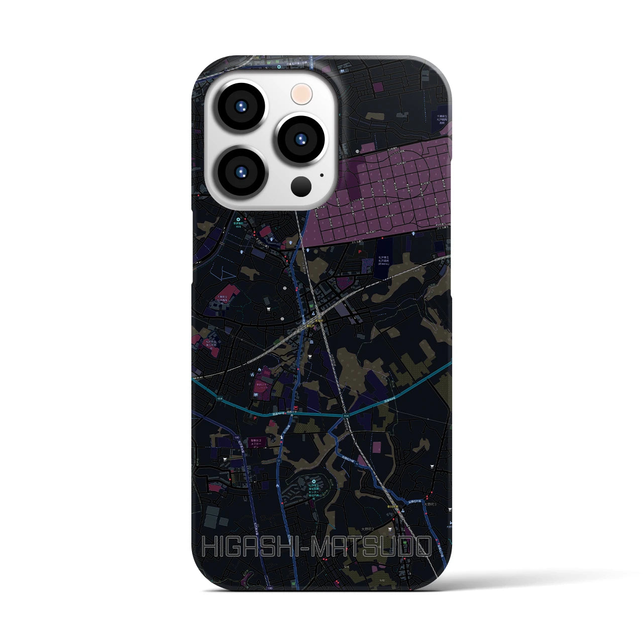 【東松戸(千葉県)】地図柄iPhoneケース(バックカバータイプ)