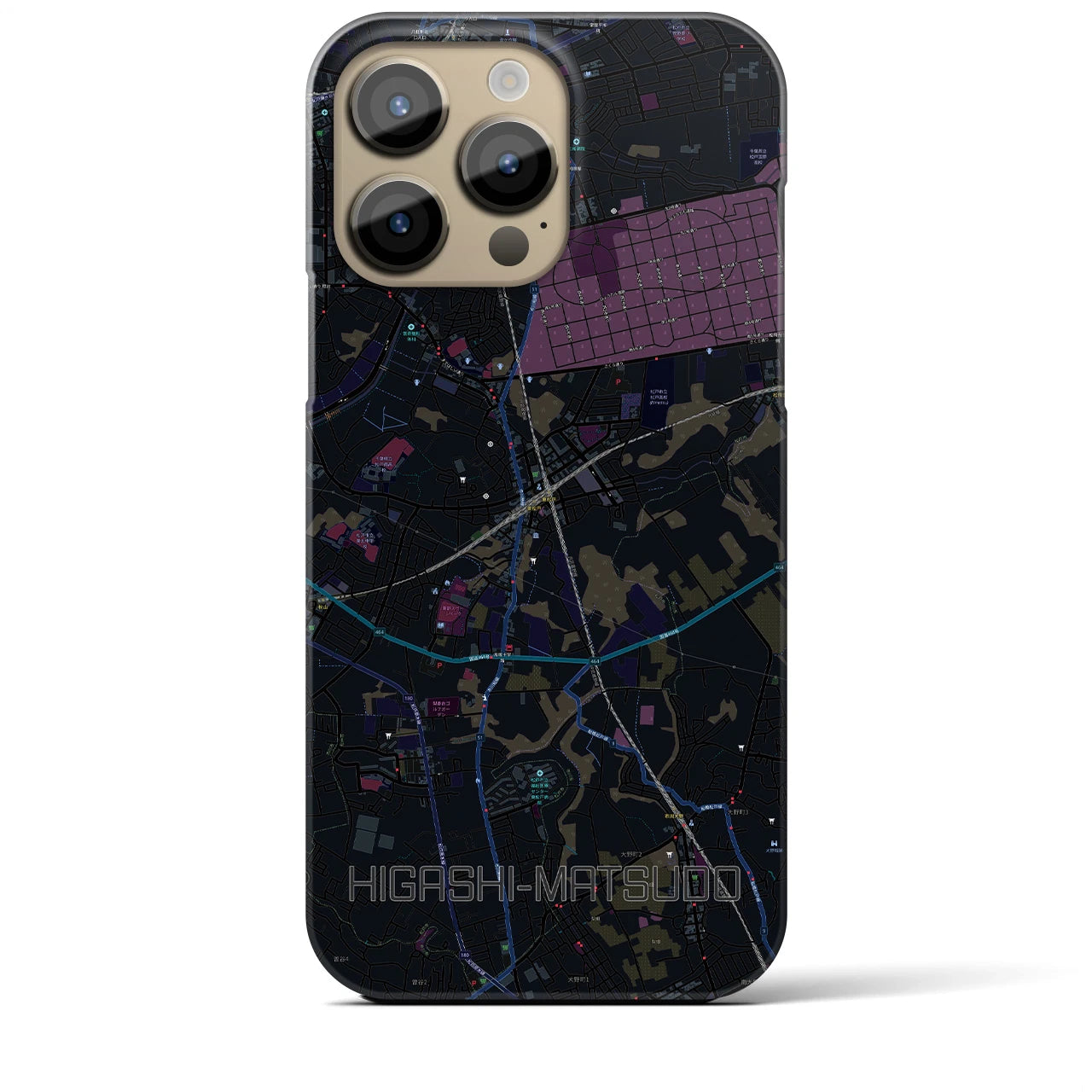 【東松戸(千葉県)】地図柄iPhoneケース(バックカバータイプ)