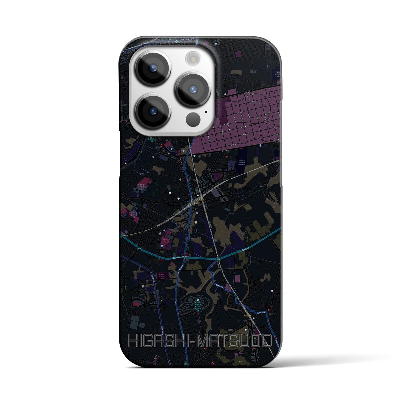 【東松戸(千葉県)】地図柄iPhoneケース(バックカバータイプ)