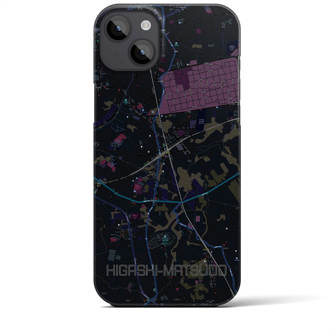 【東松戸(千葉県)】地図柄iPhoneケース(バックカバータイプ)