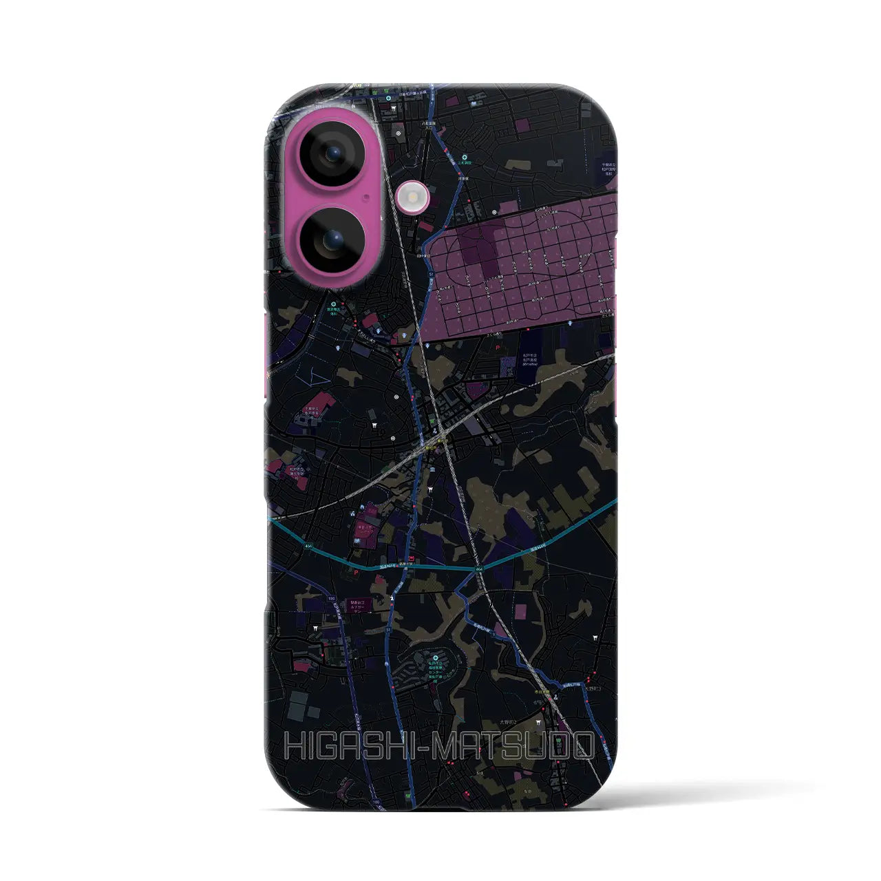 【東松戸(千葉県)】地図柄iPhoneケース(バックカバータイプ)